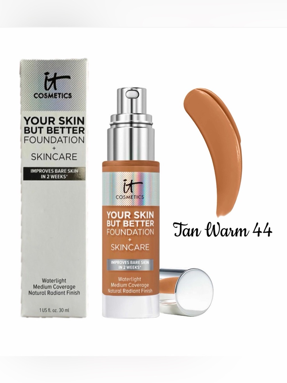 $46 Retail NIB IT Cosmetics Your Skin But Better Foundation - Tan Warm 44
